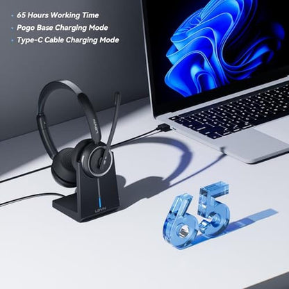 Wireless Headset with Mic: Premium Noise Cancelling – Close-up Detail