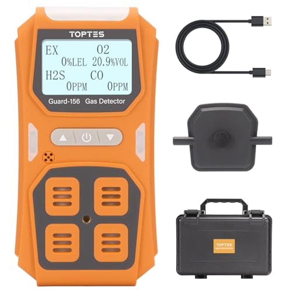 TopTes Guard-156 4 Gas Monitor Multi Gas Detector for H2S – Front View