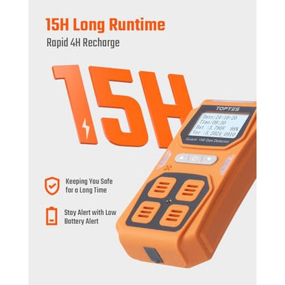 TopTes Guard-156 4 Gas Monitor Multi Gas Detector for H2S – In Use