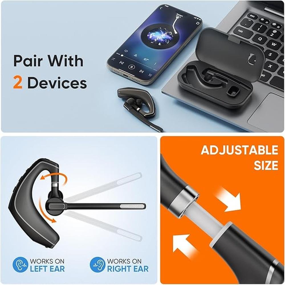 Wireless Bluetooth Headset for Work With Built-in – Close-up Detail