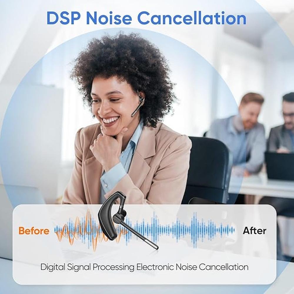 Wireless Bluetooth Headset for Work With Built-in – In Use