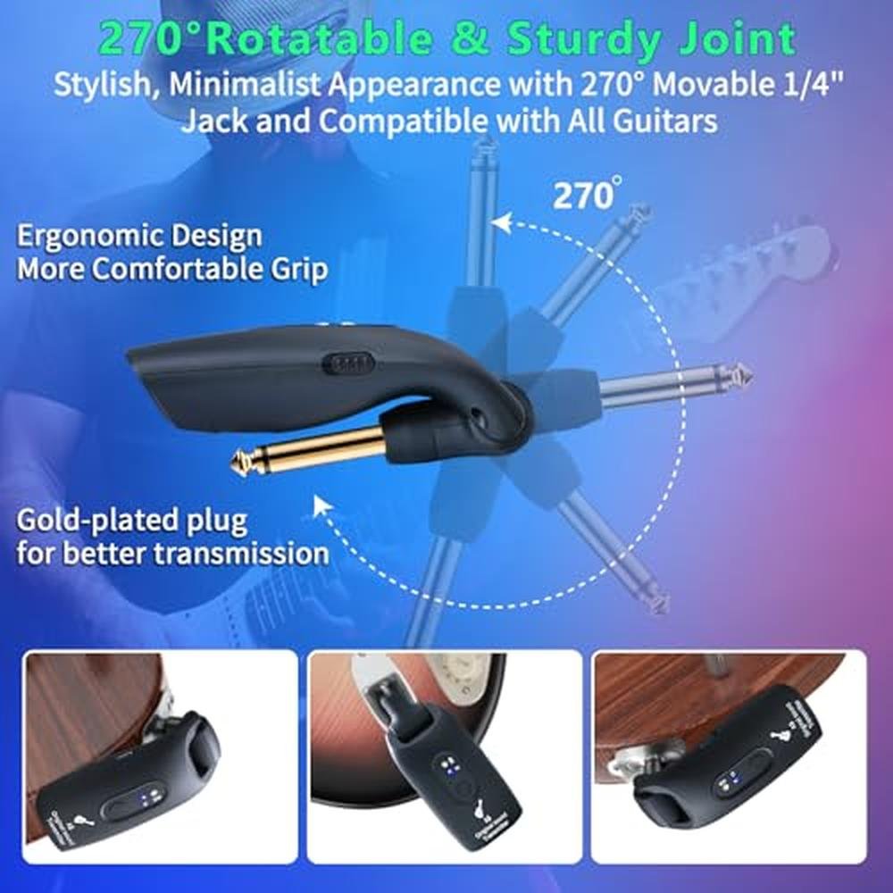 Wireless Guitar System: INGPARTNER A9 2.4GHz Rechargeable – Side View