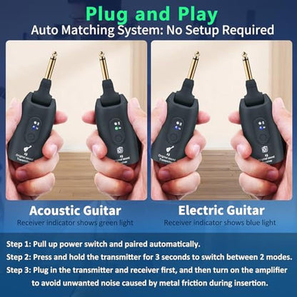 Wireless Guitar System: INGPARTNER A9 2.4GHz Rechargeable – In Use