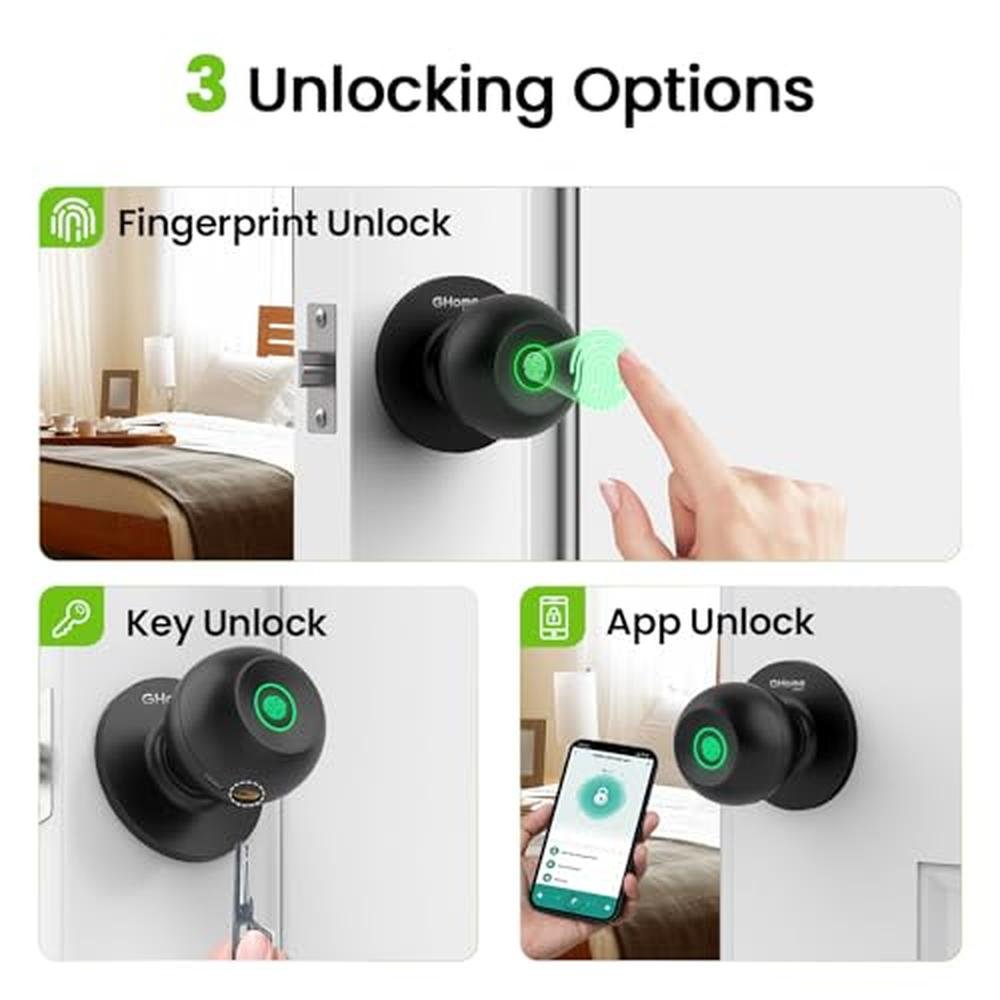 Fingerprint Door Lock: GHome Smart 3-in-1 Biometric Door – Side View