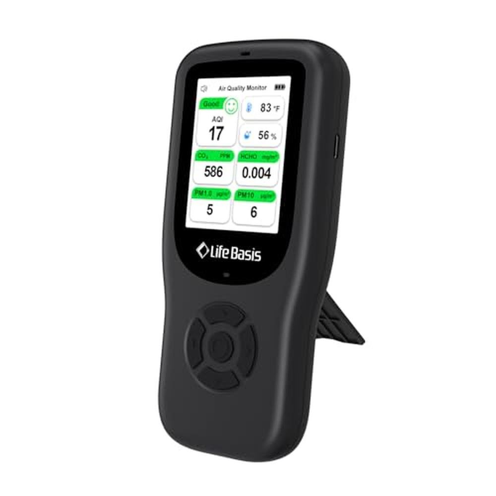 LifeBasis Air Quality Monitor Indoor – Front View