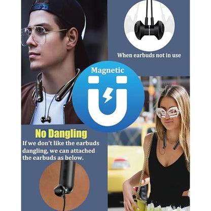 Bluetooth Neckband: ZXQ Wireless Headphones 100 Hours Long – Close-up Detail