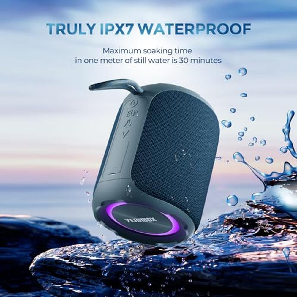 Bluetooth Speaker: YEAHBOX Portable IPX7 Waterproof 40W – Close-up Detail