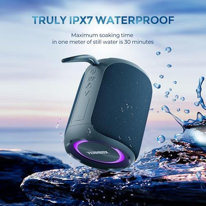 Bluetooth Speaker: YEAHBOX Portable IPX7 Waterproof 40W – Close-up Detail