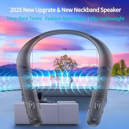 Neckband Bluetooth Speaker: Wireless Wearable Speaker with – Side View