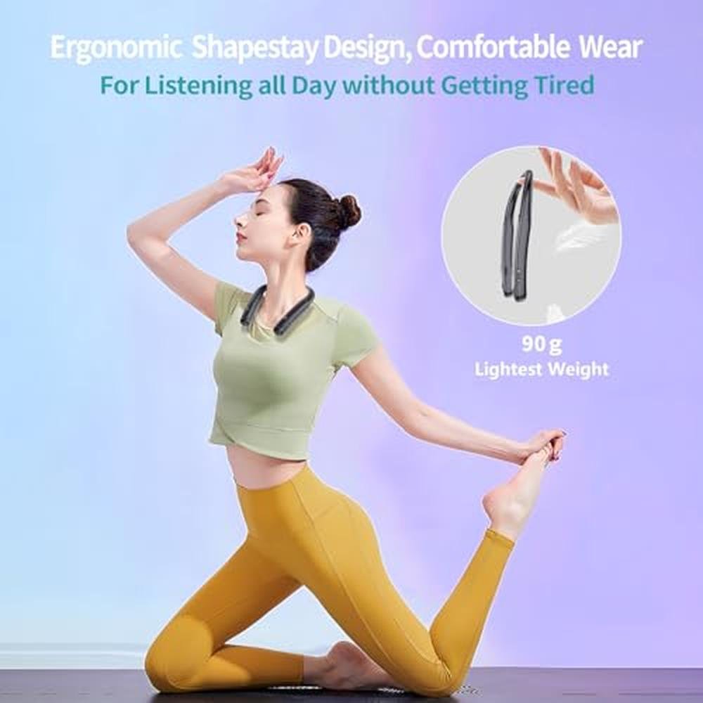 Neckband Bluetooth Speaker: Wireless Wearable Speaker with – In Use