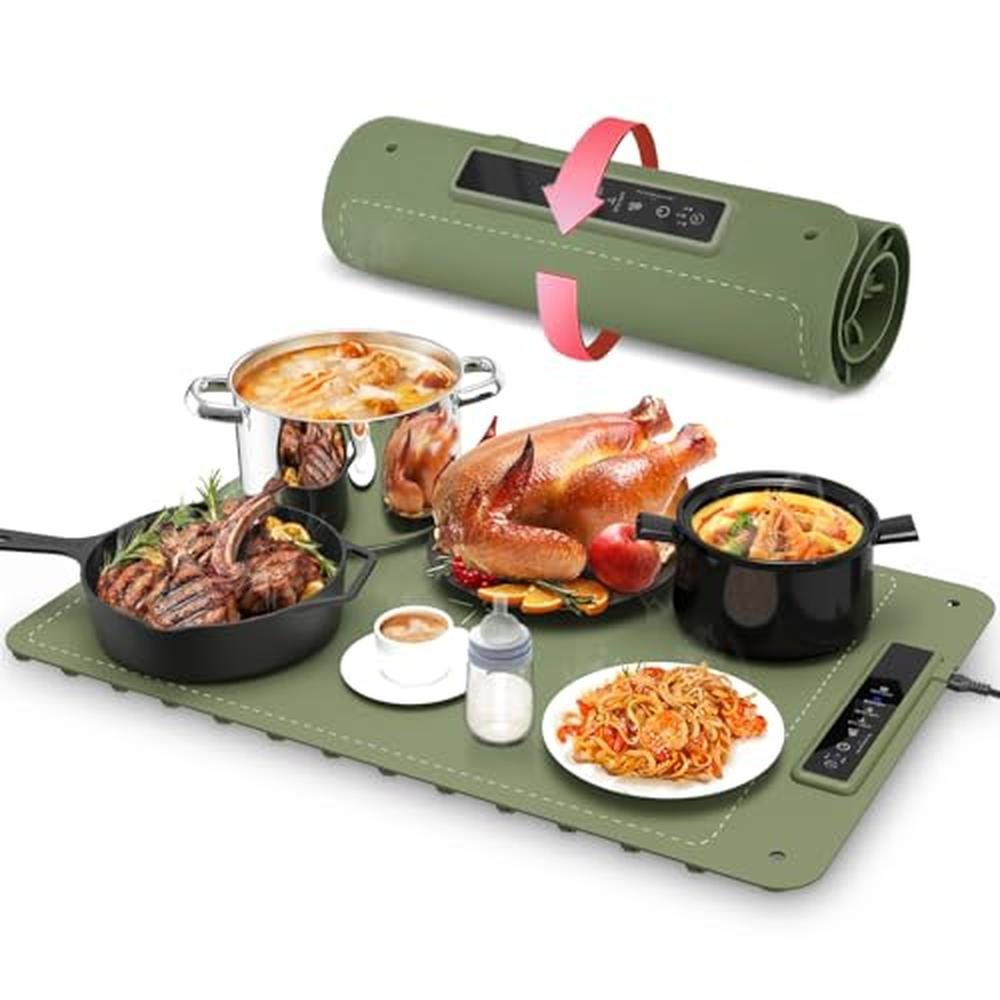 Electric Warming Tray: Mojimdo Silicone Warming Mat for – Front View