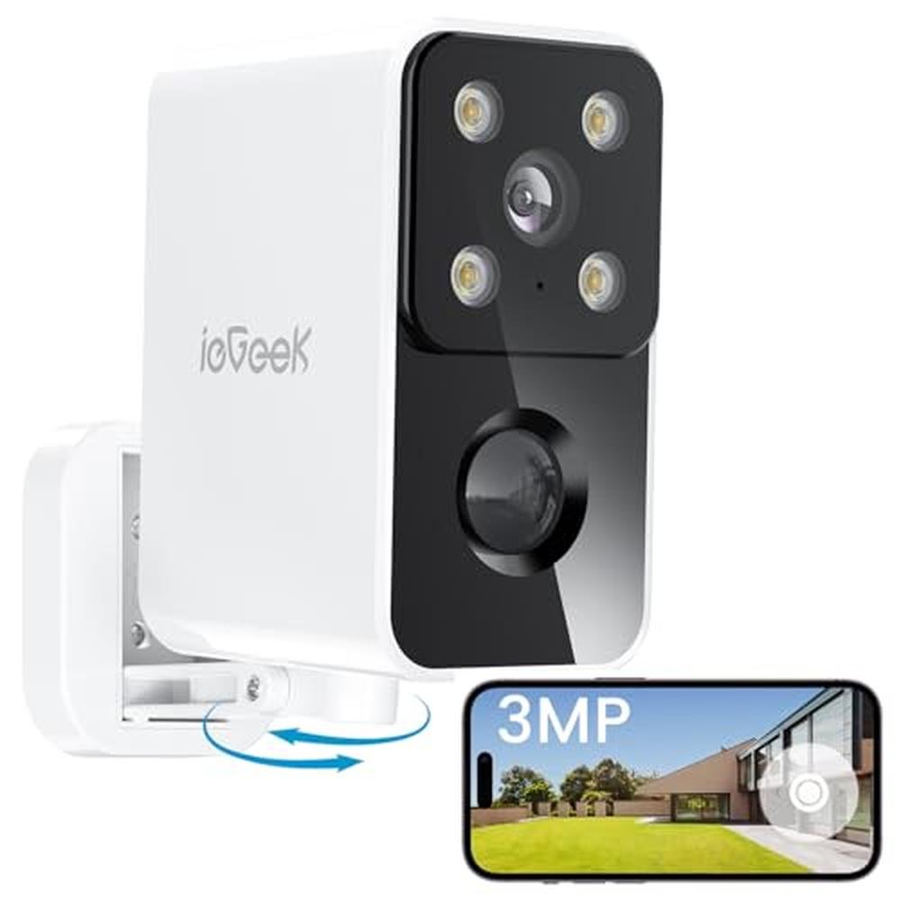 Security Cameras: ieGeek Wireless Outdoor Pan Rotating 180 – Front View