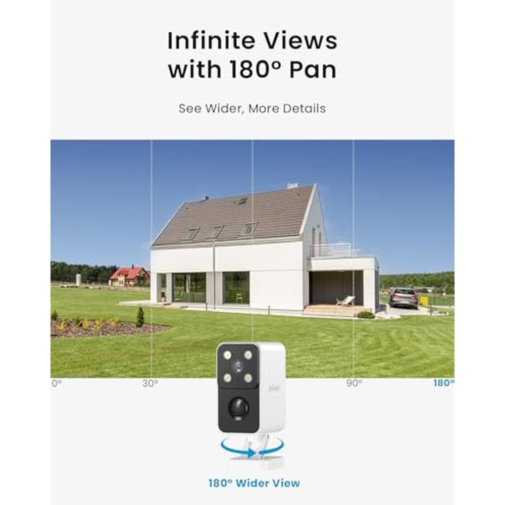 Security Cameras: ieGeek Wireless Outdoor Pan Rotating 180 – Side View