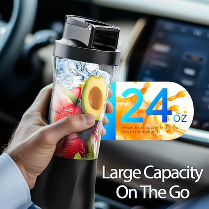 Portable Blender: Cordless 24oz Personal Blender for Shakes – Close-up Detail