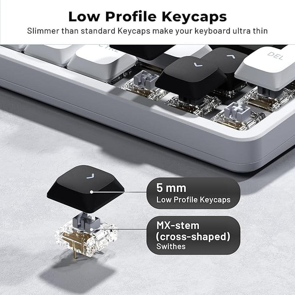 Keycaps Keyboard: Xvx Low Profile White Keycaps Shine – In Use