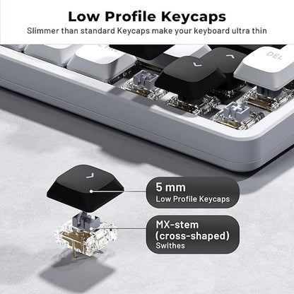 Keycaps Keyboard: Xvx Low Profile White Keycaps Shine – In Use