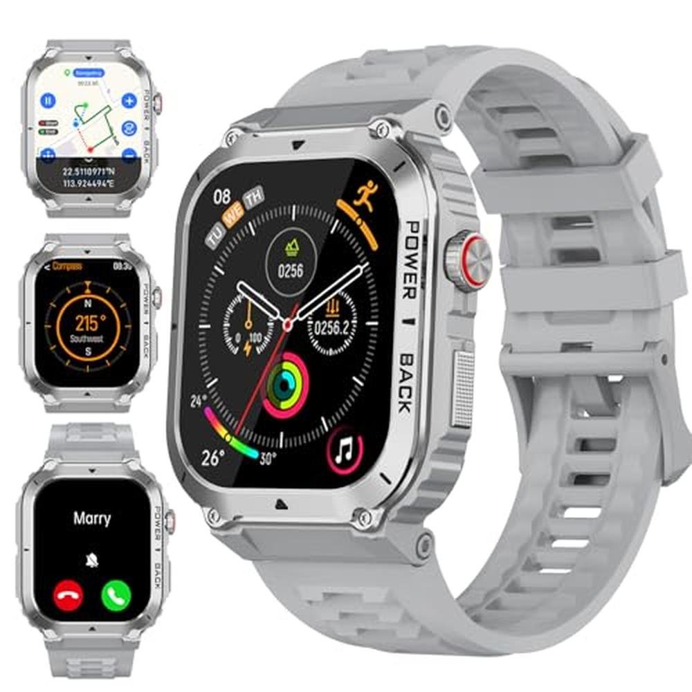 GPS Map: Military Smart Watch with GPS and Map – Front View