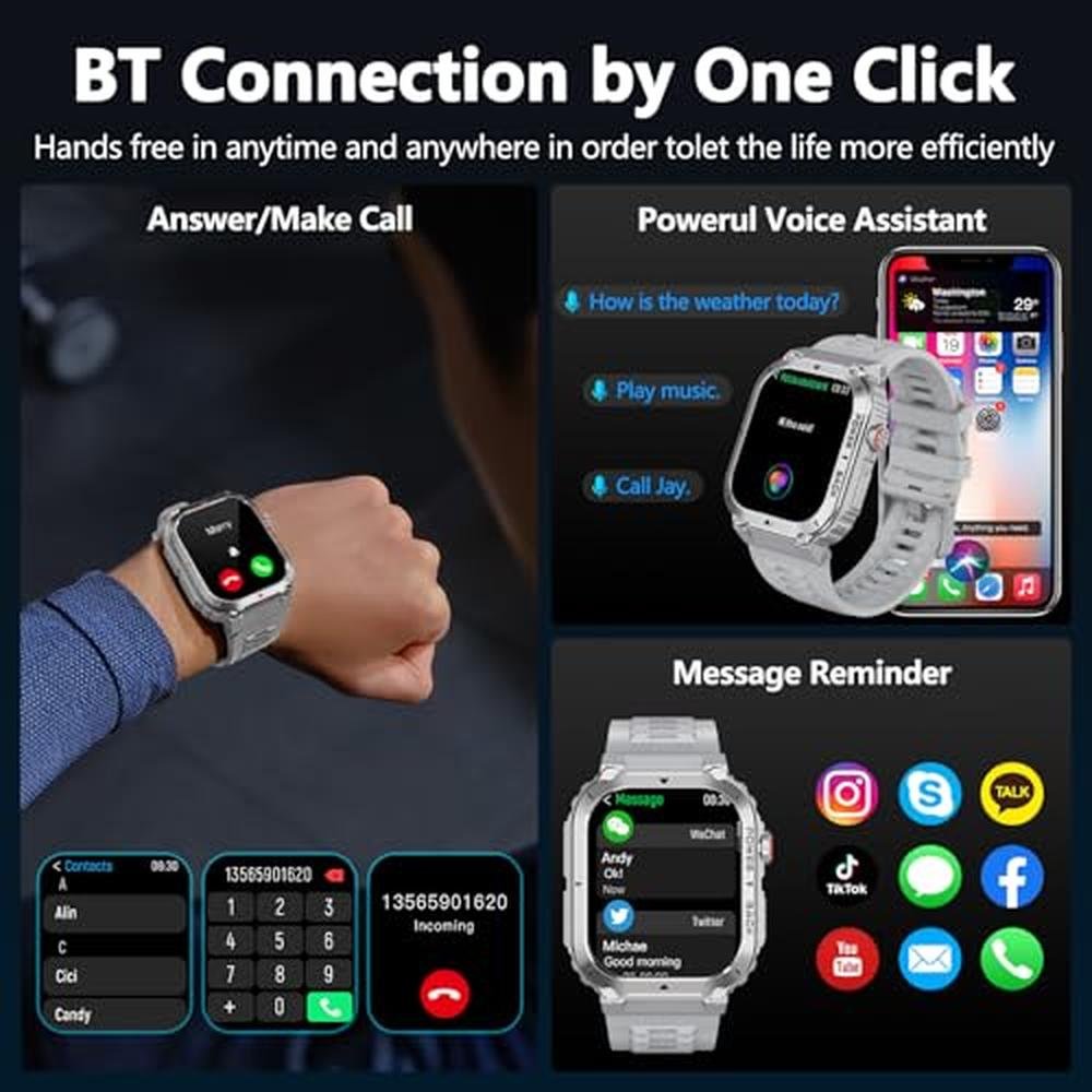 GPS Map: Military Smart Watch with GPS and Map – Side View