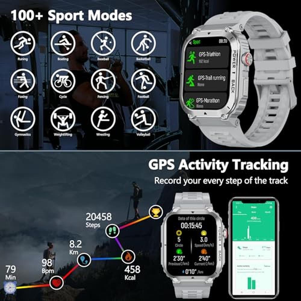 GPS Map: Military Smart Watch with GPS and Map – Close-up Detail