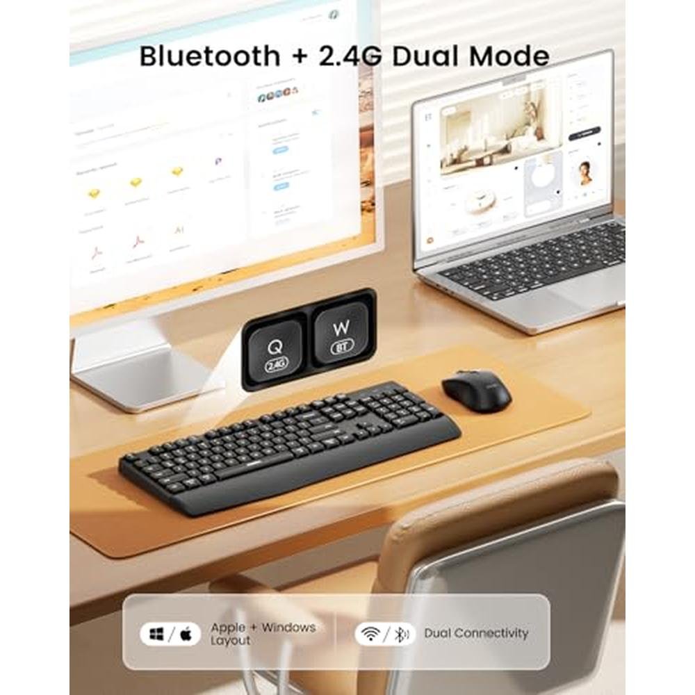 Bluetooth Keyboard: Seenda COE200 Ergonomic Wireless – Side View