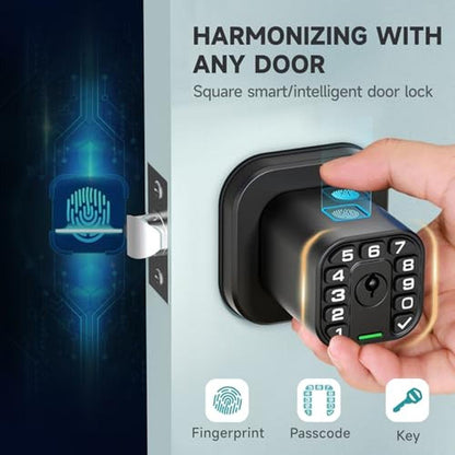 Premium Smart Door Knobs: Richelock Fingerprint Door Knob – Side View