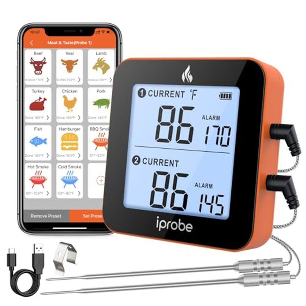 iProbe 600: Premium Digital Wireless Meat Thermometer with – Front View