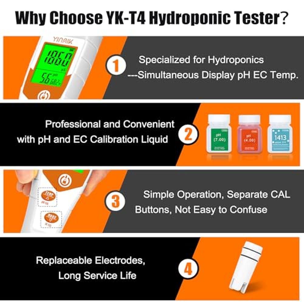 Hydroponics Meter for Sale: Premium Grade pH EC TDS – Packaging