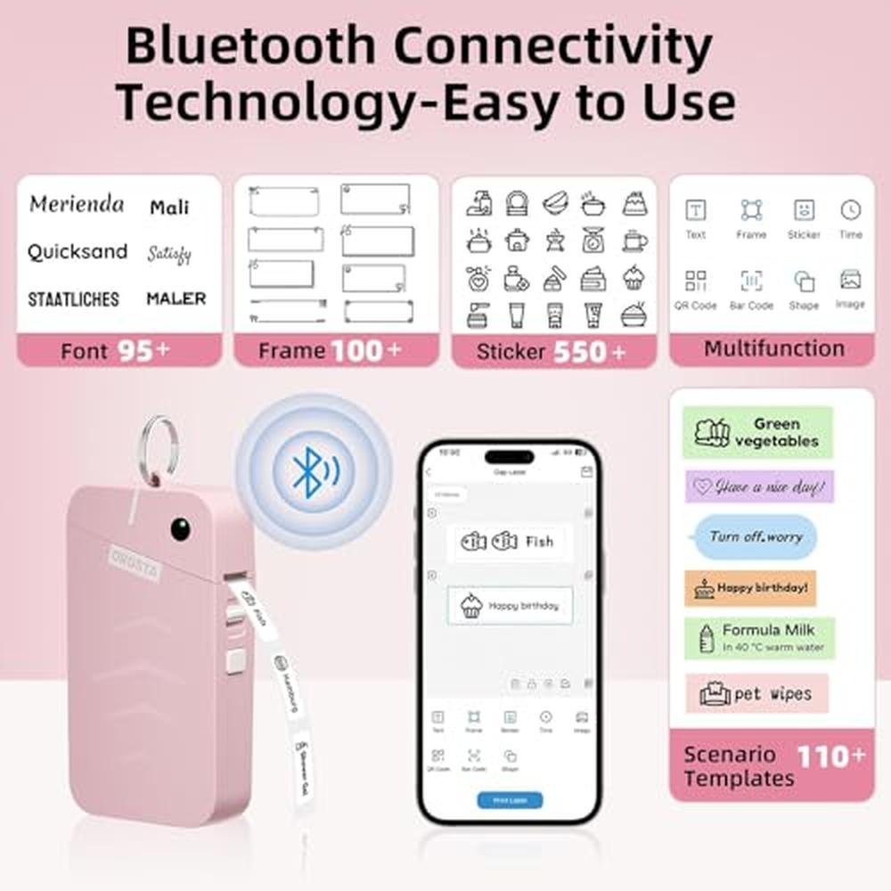 Label Maker: ORGSTA S001 Portable Bluetooth Thermal Label – Side View