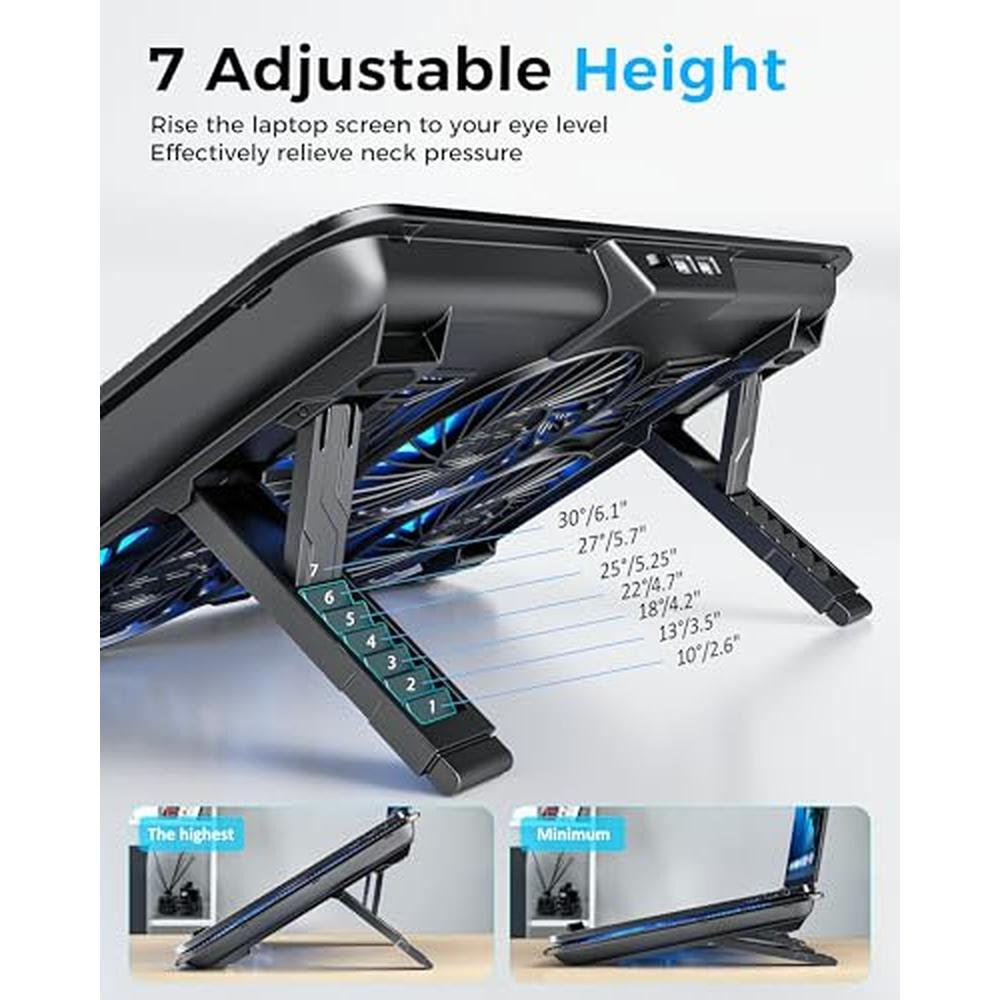 AICHESON Laptop Cooling Pad: 6 High-Speed Fans – Close-up Detail