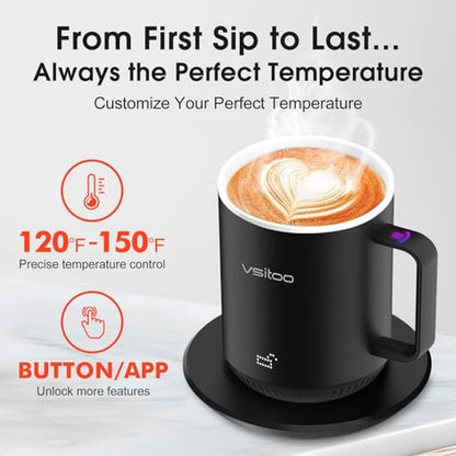 Vsitoo S3 10oz Smart Mug: Temperature Control Heated Coffee – Side View