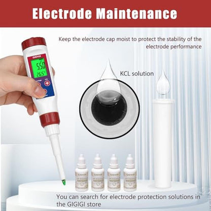 Premium Food pH Meter Replacement Probe 2 in 1 pH – In Use