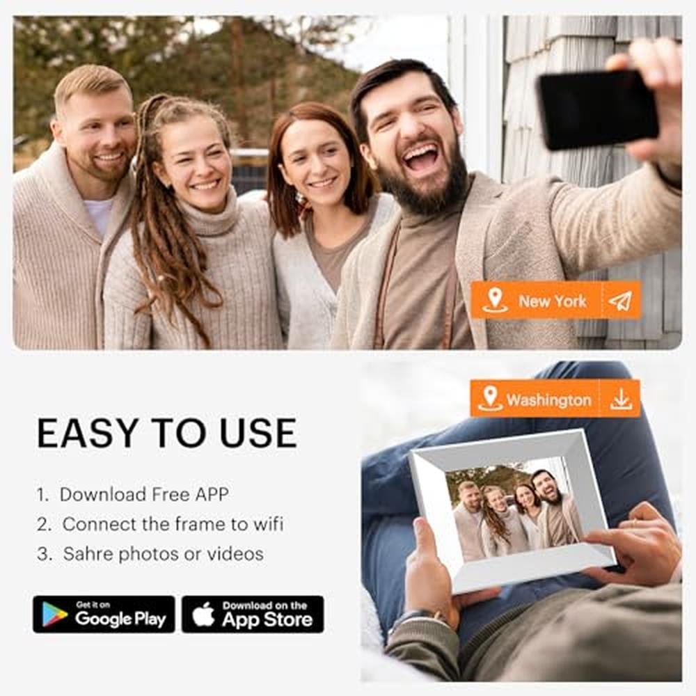 Frame Photo: BWJBSW 8-Inch Digital Picture Frame with WiFi – Side View