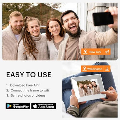 Frame Photo: BWJBSW 8-Inch Digital Picture Frame with WiFi – Side View