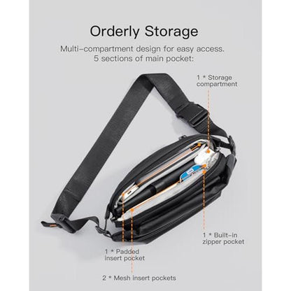 Bag Shoulder: Inateck Sling Bag X Multi-Pocket Crossbody – In Use