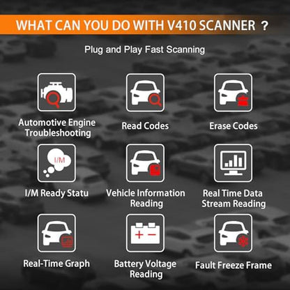 OBD2 Scanner: V410 Car Scanner Diagnostic Tool: Engine – Side View