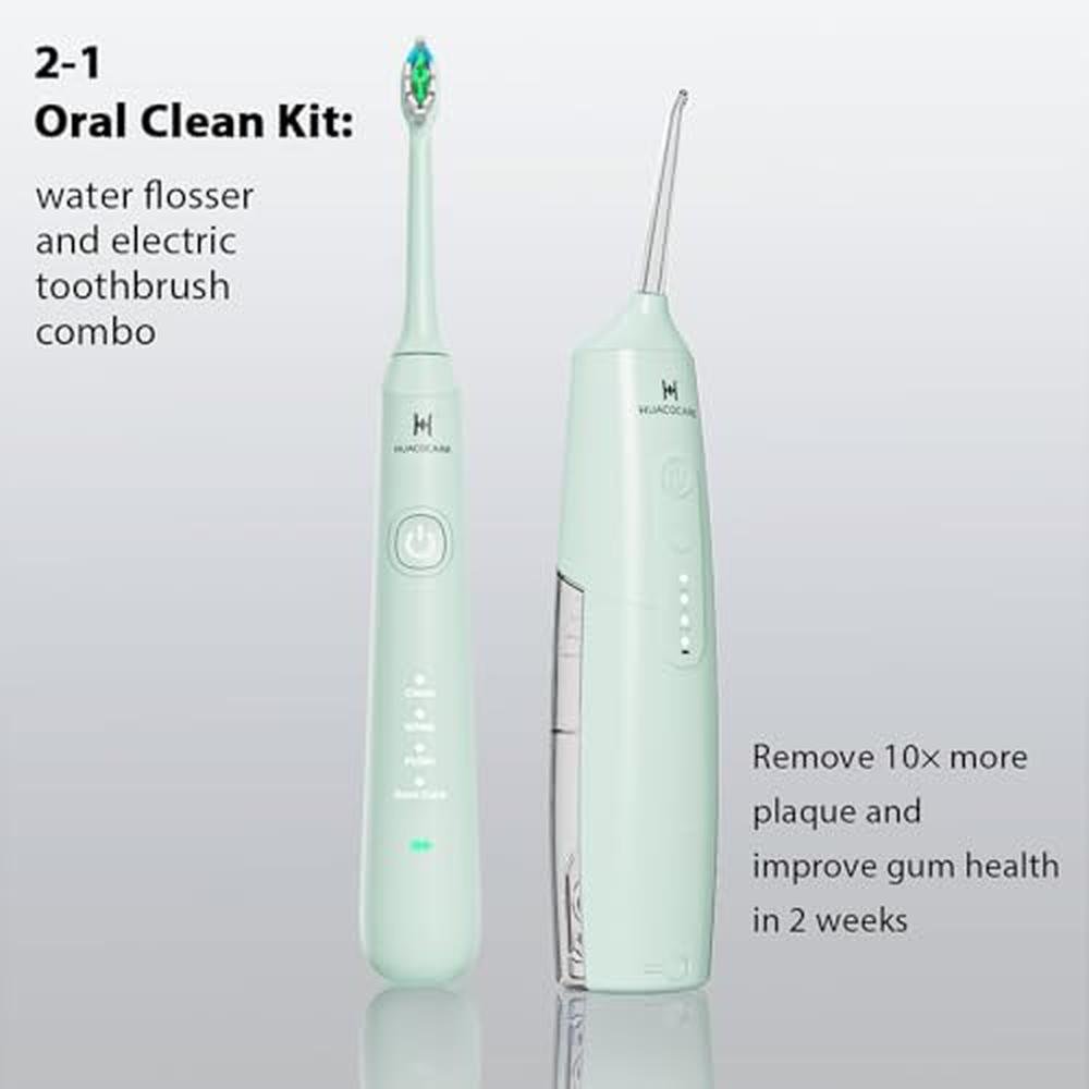 Oral Clean Kit: HUACO CARE 2-1 Water Dental Flosser & – Side View