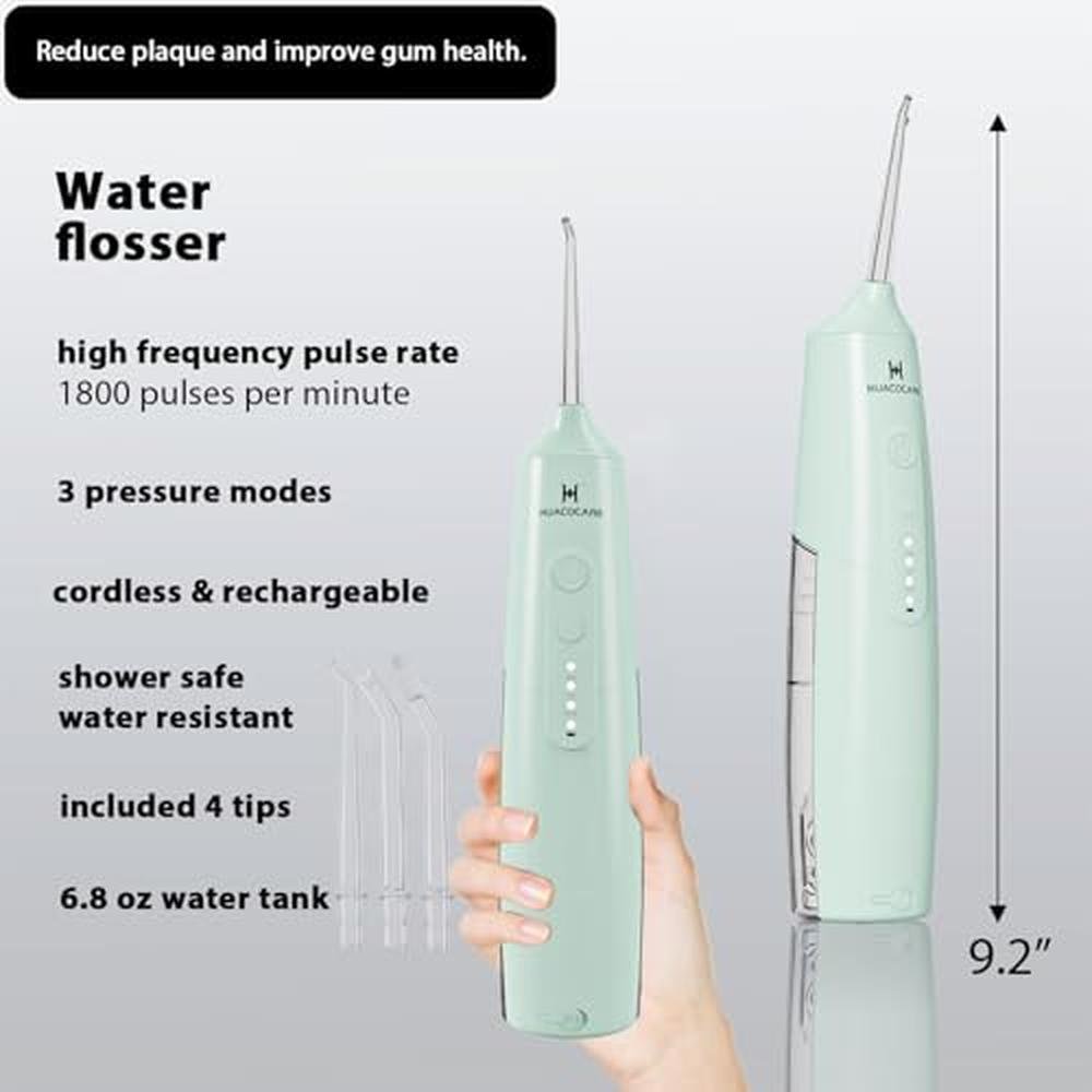 Oral Clean Kit: HUACO CARE 2-1 Water Dental Flosser & – Close-up Detail