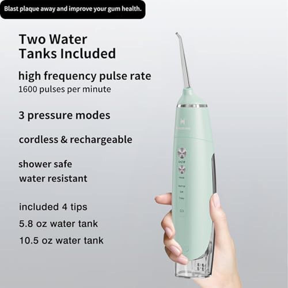 Water Dental Flosser: HUACO CARE Portable IPX7 Waterproof 3 – Side View