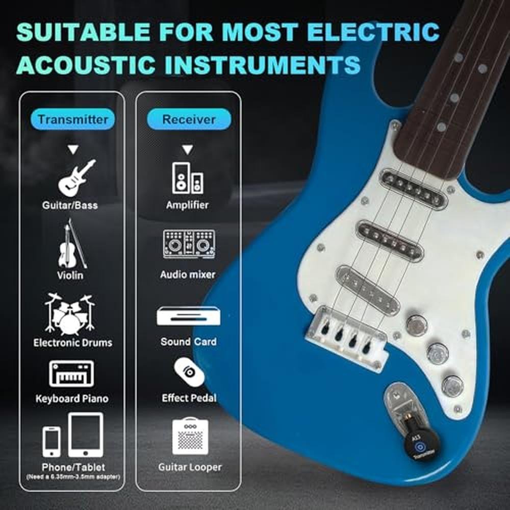 Guitar Bass: A13 Wireless Guitar System 2.4GHz Transmitter – In Use