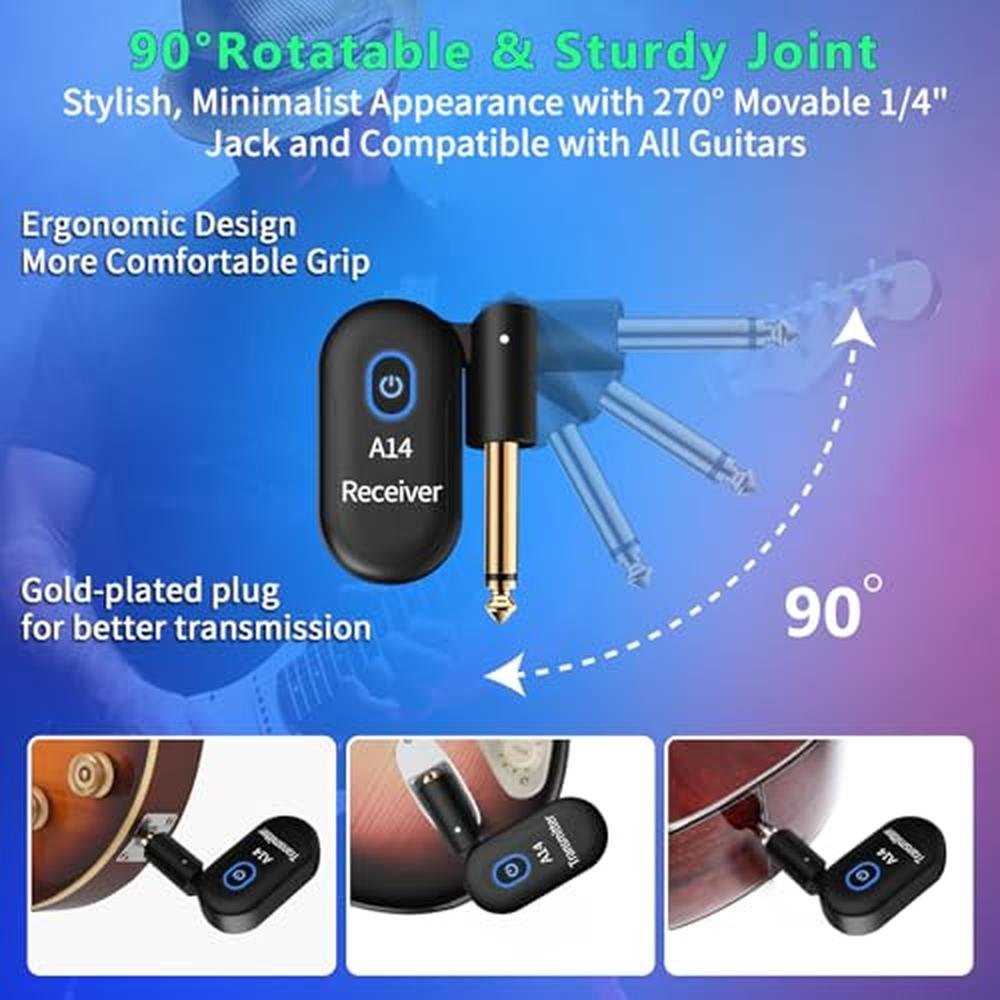 Wireless Guitar System: INGPARTNER A14 2.4GHz 2-Mode – In Use
