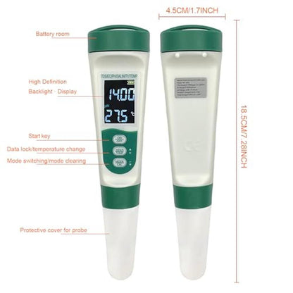 Aquarium Meter: 5-in-1 Digital PH – Side View