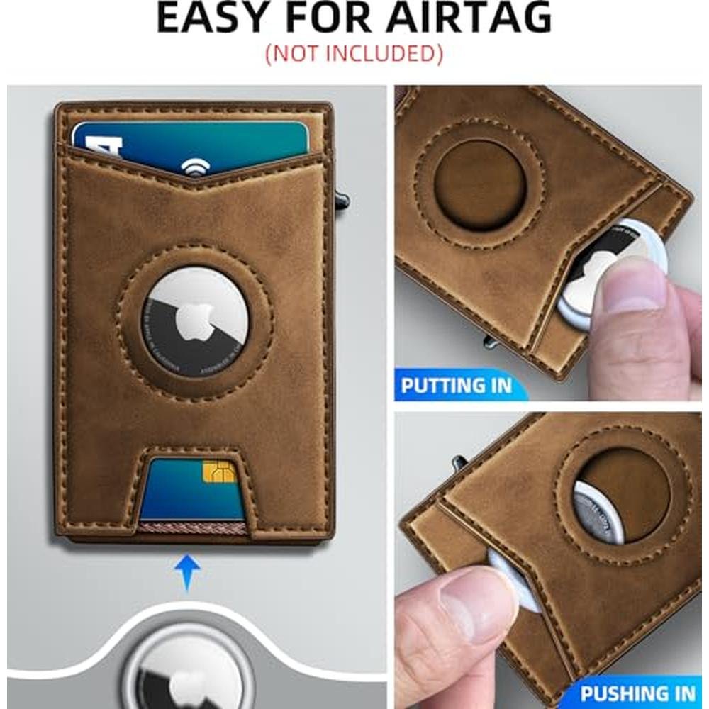 miyozi Airtag Wallet for Men: with Money Clip Gift Boxed – In Use