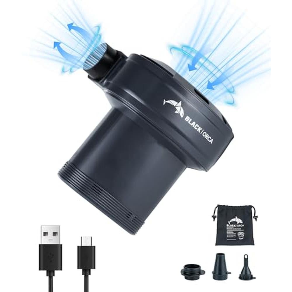 Air Pump: Black Orca Portable Electric Air Pump 6 kPa – Front View