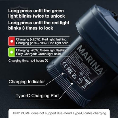 Air Pump: Black Orca Portable Electric Air Pump 6 kPa – Side View