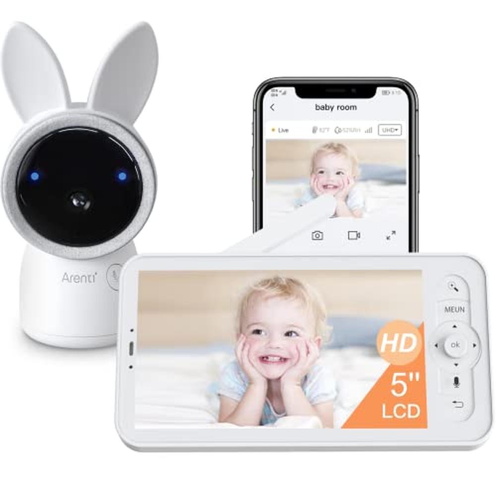 Arenti Baby Monitor: 2K Smart Baby Camera with 5-inch – Front View