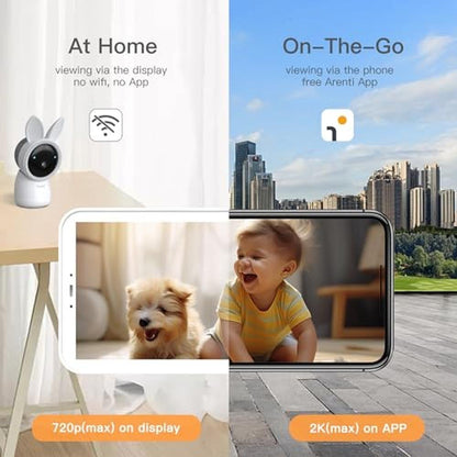 Arenti Baby Monitor: 2K Smart Baby Camera with 5-inch – Side View