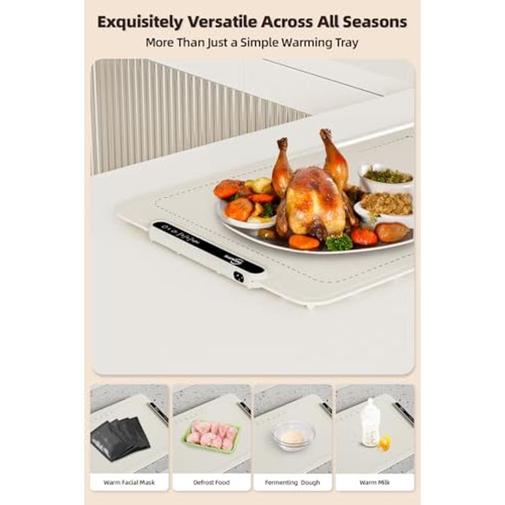 Warming Food Mat: Tempmaster Adjustable Warming Tray – In Use