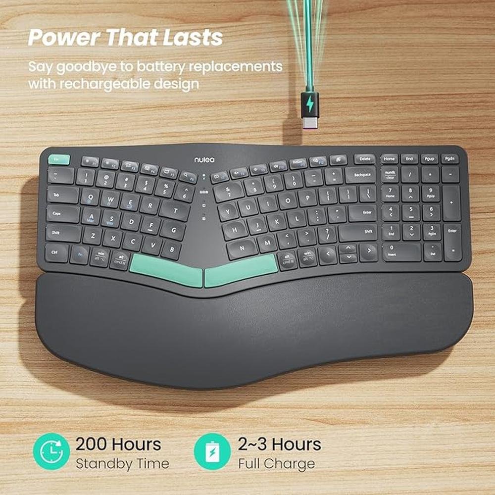 Keyboard Nulea: Nulea Wireless Ergonomic Keyboard Split – Close-up Detail