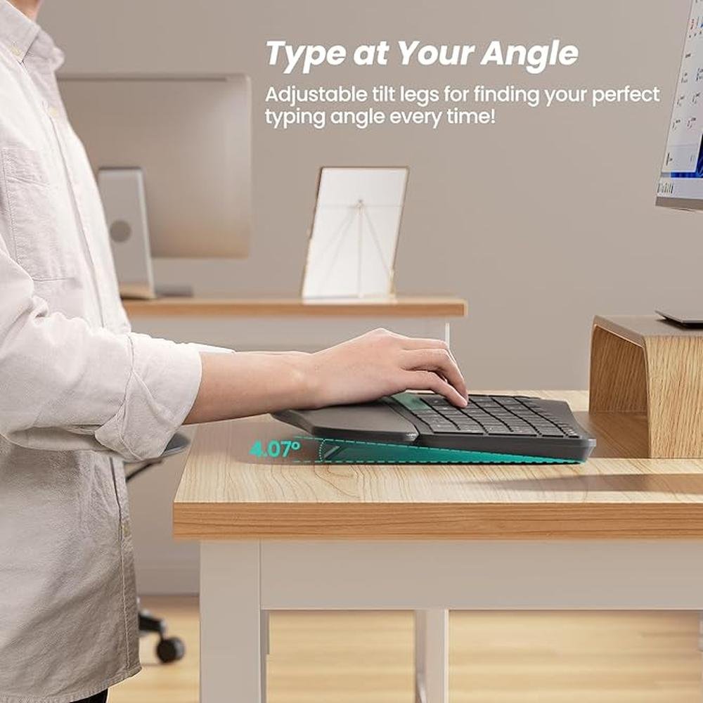 Keyboard Nulea: Nulea Wireless Ergonomic Keyboard Split – In Use