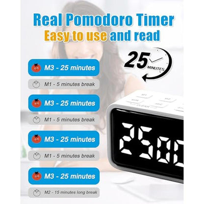 Pomodoro Time Management: TPNEG Digital Timer for Desk – Side View